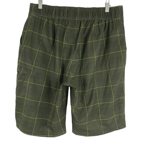 Prana Basalt Studio Board Shorts Men's Size 32 Green Plaid Unlined SW-1660 - Picture 6 of 10